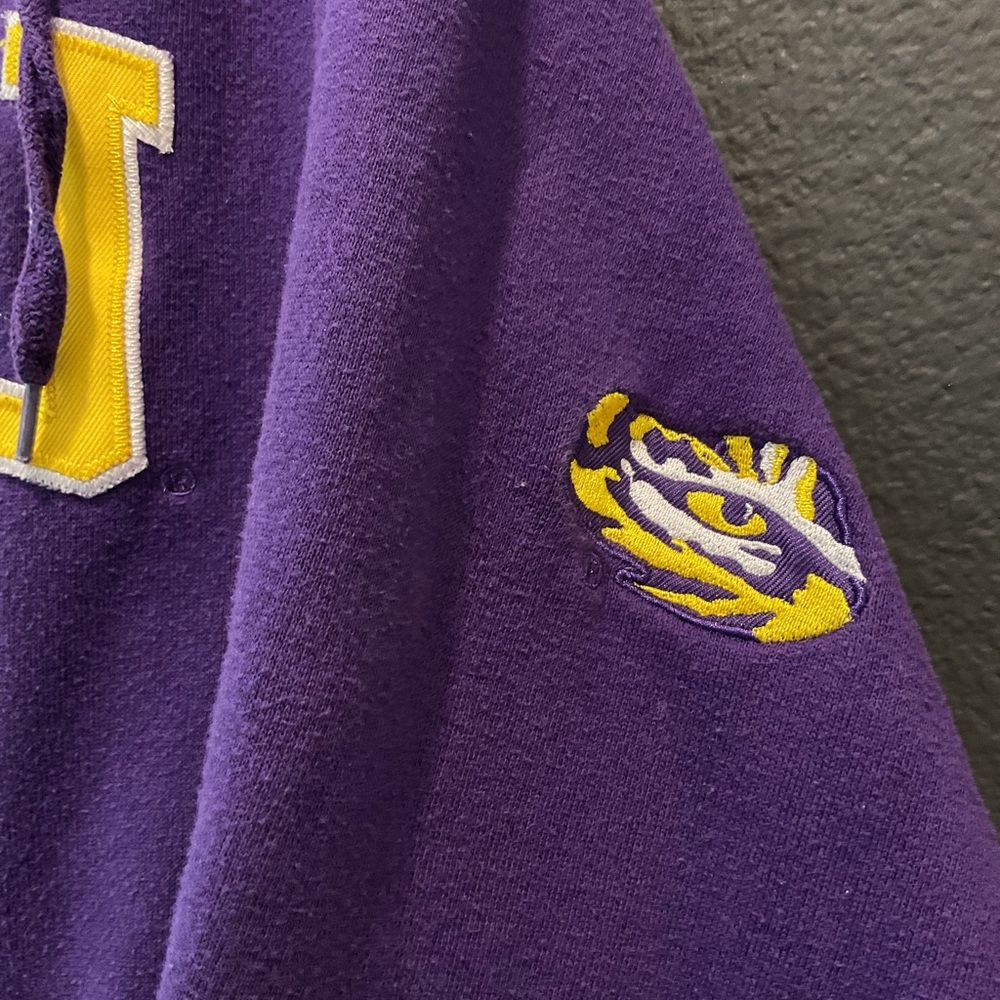 Colosseum LSU Tigers Louisiana State purple and gold zip up hoodie - Picture 3 of 6